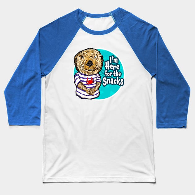 CUTE FROM HOME Otter Baseball T-Shirt by rorabeenie